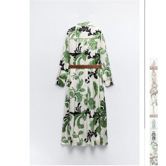 ZARA BELTED PRINTED SHIRT DRESS Sizes M, L NEW WITH TAG! - Picture 7 of 9